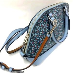 Coach F59443 2Way Small Satchel Crossbody Ranch Floral Print Leather/Canvas